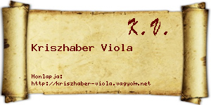 Kriszhaber Viola névjegykártya